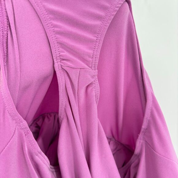 Express V-neck Puff Sleeve Pleated Romper Light Purple, Sz 2, New Year's Party - Picture 7 of 9